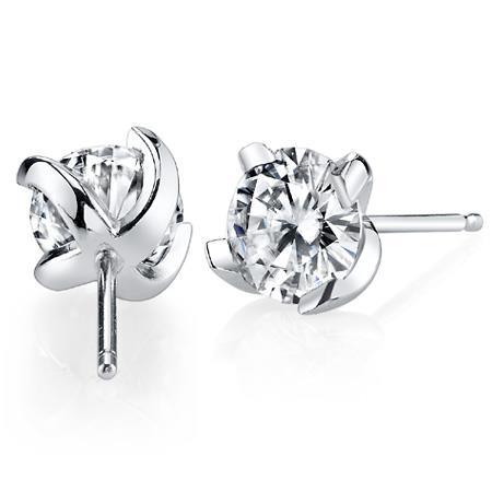 2.50 Carats Brilliant Cut Diamonds Women Studs Earring White Gold 14K Stud Earrings