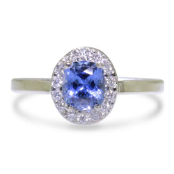 2.50 Carats Ceylon Sapphire With Diamonds Wedding Ring