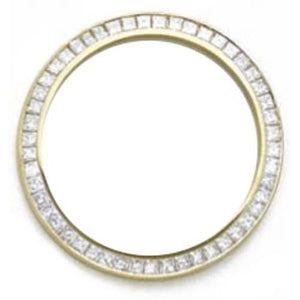 2.50 Carats Princess Diamond Bezel To Fit Rolex Datejust Watch YG 14K