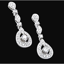 2.50 Carats Diamond Chandelier Earring Pair Beautiful Diamond Earring