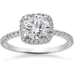 2.50 Carats Diamonds Wedding Halo Ring White Gold