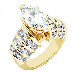 Real  2.50 Carats Engagement Ring Marquise Diamond
