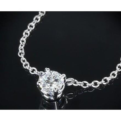 2.50 Carats Natural Diamond Necklace Pendant White Gold 14K New Pendant