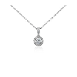1.69 Carats Round Cut Diamond Pendant Necklace New White Gold 14K