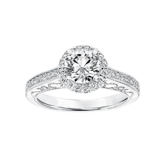 natural round diamond 1.85ct ring front view