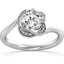 Natural  2.50 Ct Gorgeous Round Diamond Engagement Ring Twisted Shank Jewelry