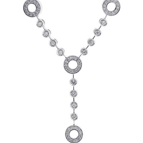2.50 Ct Round Cut Small Diamonds Women Necklace White Gold 14K Necklace