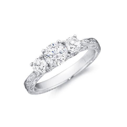 2.50 Ct Three Stone Round Cut Diamonds Anniversary Ring Three Stone Ring