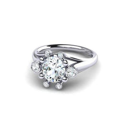 2.50 Ct Gorgeous Round Diamond Wedding Ring Split Shank White Gold 14K