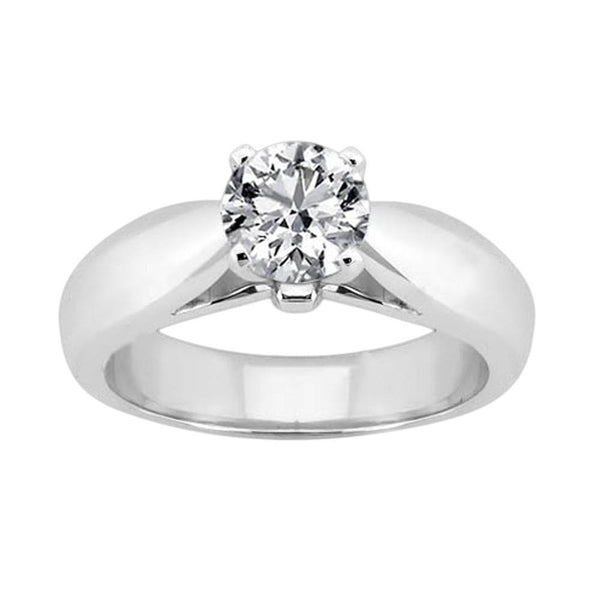  Lady’s Sparkling Unique Solitaire White Gold Diamond Anniversary Ring 