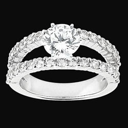 2.51 Carat Diamonds Engagement Ring Double Shank White Gold