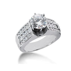 Genuine   Anniversary Diamond Engagement Ring 2.51 Carat White Gold 14K