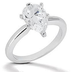 2.50 Carat Pear Natural Earth Mined Diamond Solitaire Ring White Gold Jewelry New