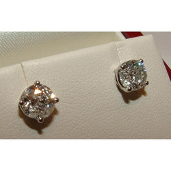 2.50 Carats Beautiful G Si1 Diamonds White Gold Stud Earrings