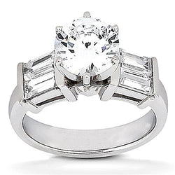 2.51 Carats Diamond Engagement Ring White Gold Jewelry