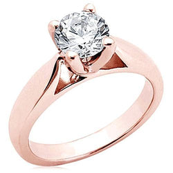 2.51 Ct. Rose Gold Natural Earth Mined Diamond Solitaire Engagement Ring