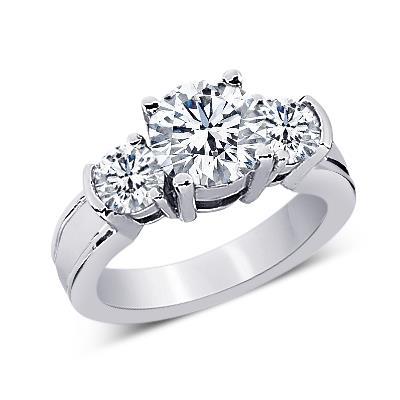 2.50 Ct. Round Diamonds Three Stone Anniversary Ring