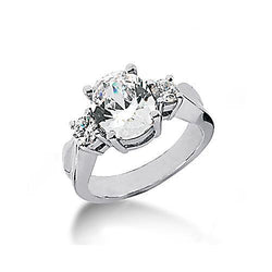 2.51 Ct. Three Stone Diamond Engagement Ring Gold Jewelry