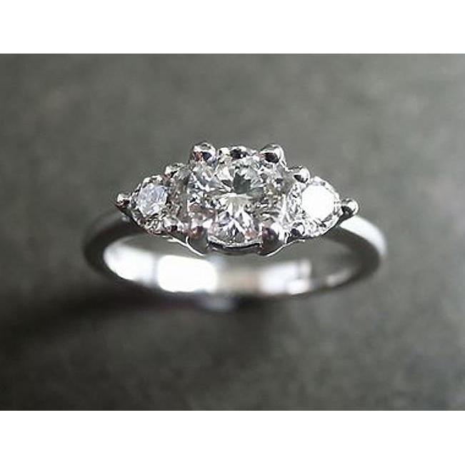 2.51Ct Diamond Three Stone Ring Engagement White Gold 3-Stone Ring Three Stone Ring