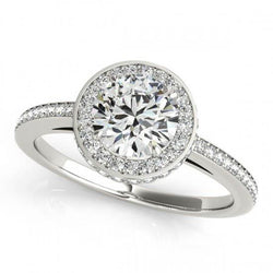 Natural  Round Brilliant Diamond Halo Engagement Ring 2.60 Carat White Gold 14K