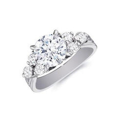 Round Diamond Anniversary Ring 2.60 Carats White Gold 14K Women