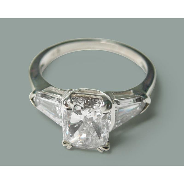 2.60 Ct Radiant  Bullet Diamonds Three Stone Style Ring Three Stone Ring