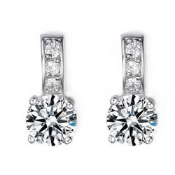2.60 Ct Sparkling Round Cut Diamonds Lady Drop Earrings