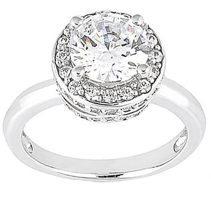 2.61 Ct. F Vvs1 Diamond Engagement Ring White Gold Halo Ring