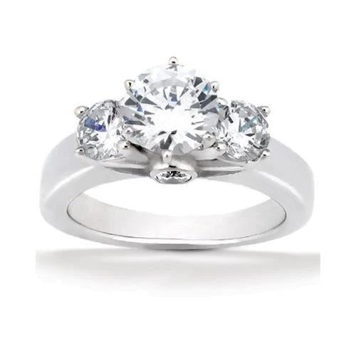2.62 Carat F Vs1 Diamond Ring Diamonds 3 Stone Ring Three Stone Ring