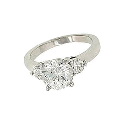 2.65 Carat Diamonds Engagement Ring Three Stone Gold Ring