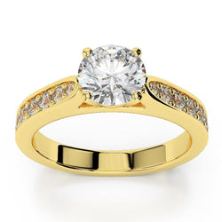 2.65 Carats Round Cut Genuine Natural Earth Mined Diamonds Anniversary Ring Yellow Gold 14K