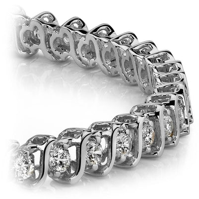 Sparkling Diamond S Style Tennis Bracelet 5.55 Carats Fine Jewelry