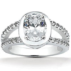 2.67 Ct. Oval Cut Diamond Ring With Accents White Gold