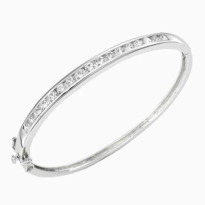 Products Round Diamond Ladies Bangle 2.55 Carats White Gold 14K Success