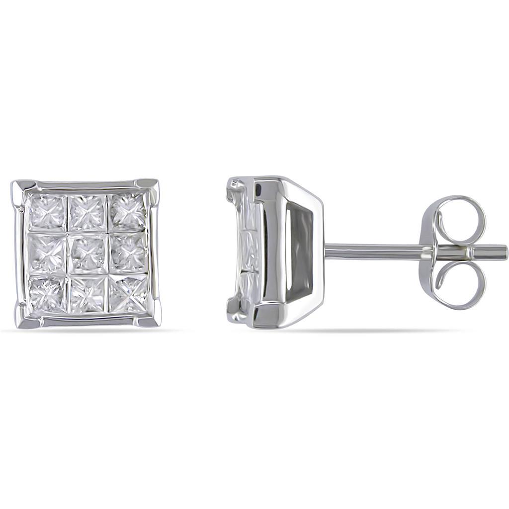 New Style  Princess Cut Diamond Stud Earring  