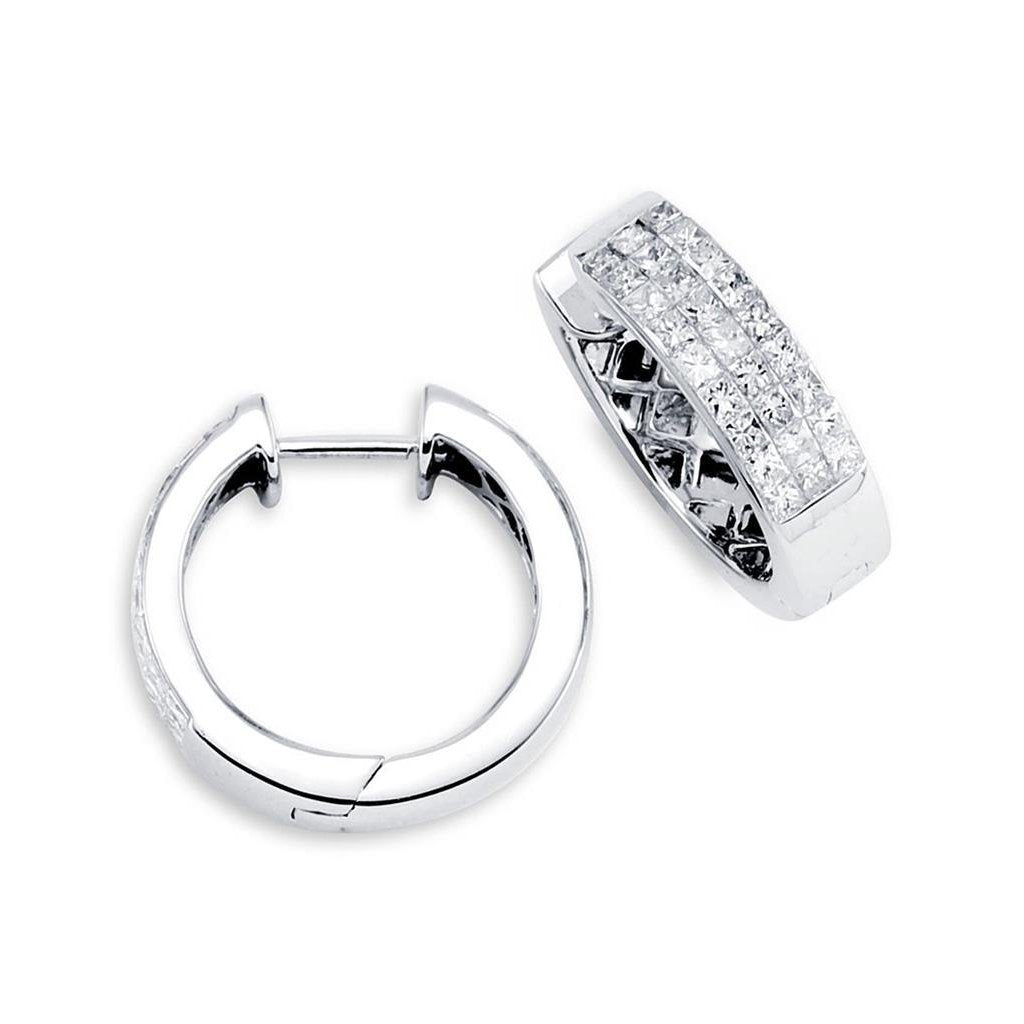  Natural Brilliant Princess Cut Diamond Women Hoop Earrings Hoop Earrings