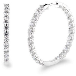 2.7 Ct Round Brilliant Cut Natural Earth Mined Diamond Hoop Earrings