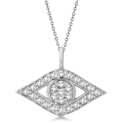 2.7 Ct Round Cut Diamonds Eye Pendant Necklace 14K White Gold Pendant