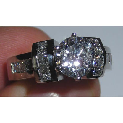 2.71 Carats Platinum Diamond Ring Real Genuine Diamonds Engagement Ring