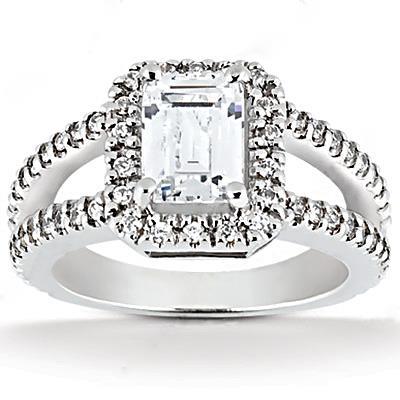 2.71 Ct. Emerald Cut Diamond With Engagement Halo Ring Halo Ring