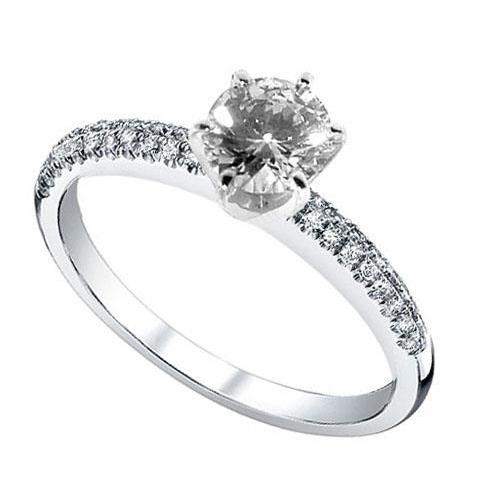 Jewelry Beautiful Diamonds Wedding  Solitaire Ring with Accents