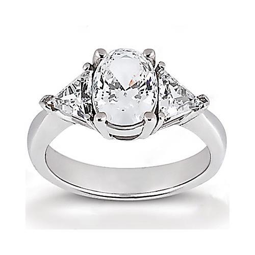 2.71 Ct. Ring Big Diamonds Engagement Ring Three Stone Three Stone Ring