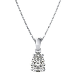 2.75 Carat Pear Cut Sparkling Natural Earth Mined Diamond Pendant Necklace White Gold