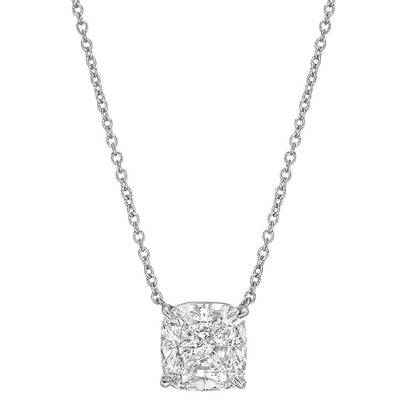 2.75 Carat Solitaire Prong Set Diamond Pendant Necklace White Gold Pendant