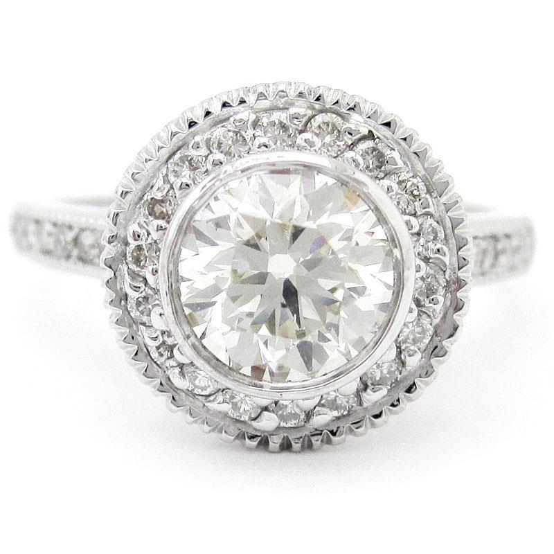 2.75 Carats Natural Diamond Halo Ring White Gold 14K Halo Ring