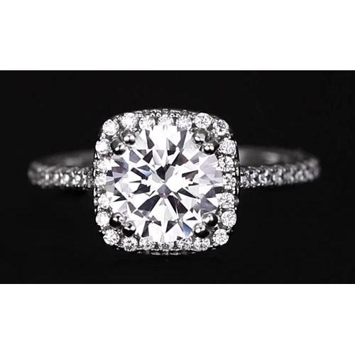2.75 Carats Round Diamond Halo Setting Engagement Ring Jewelry Halo Ring