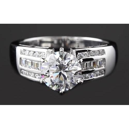 2.75 Carats Round Diamond Thick Shank Engagement Womens’ Ring Engagement Ring