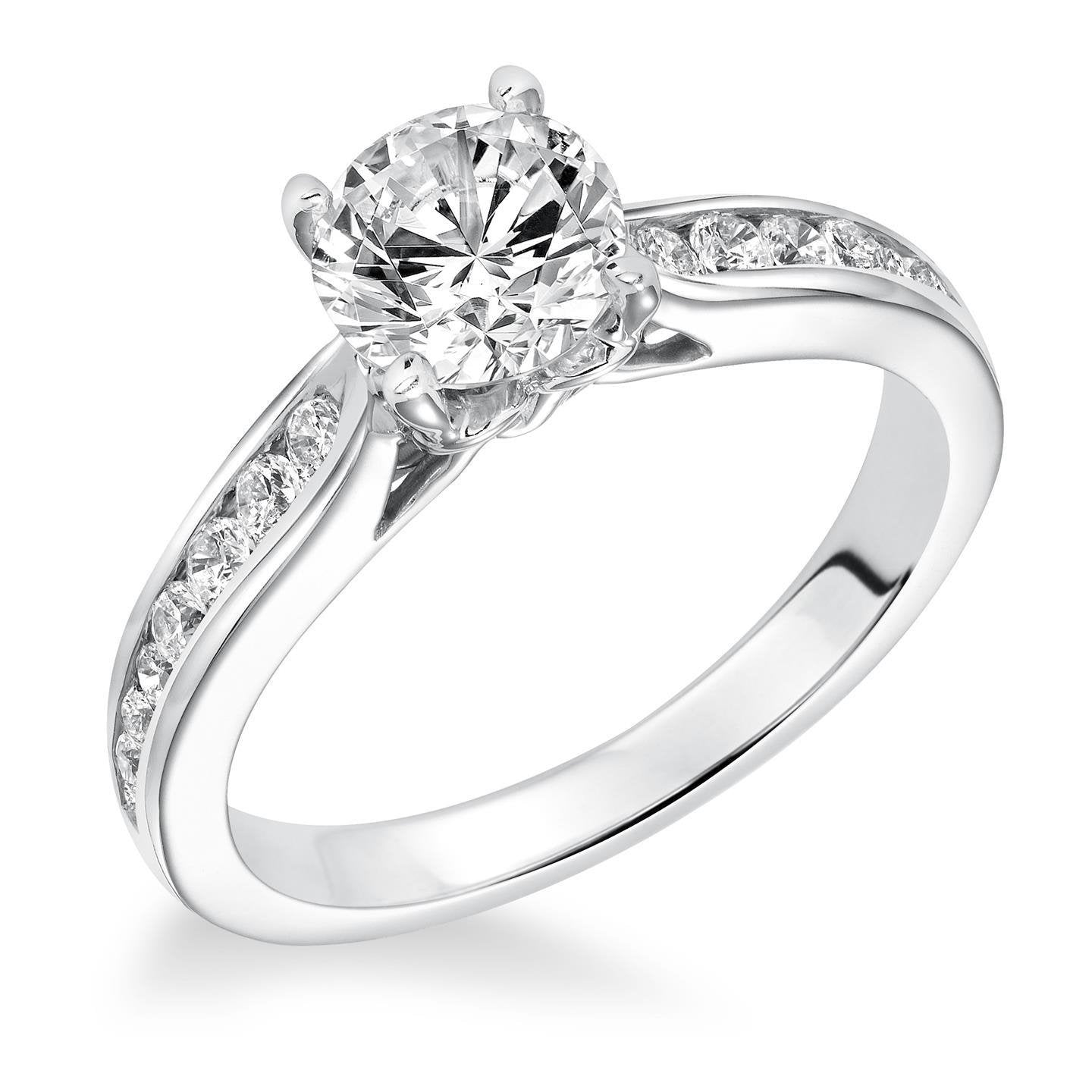  New High Quality Wedding Solitaire Ring with Accents White Gold Diamond  