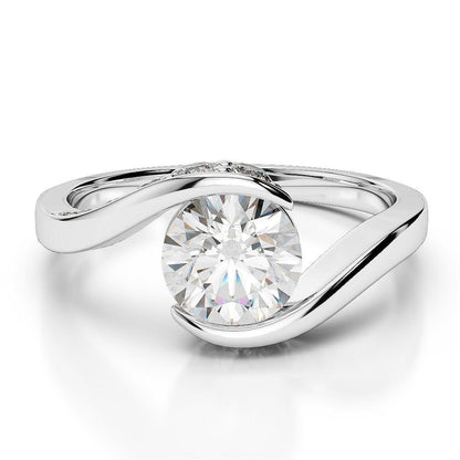 TWisted Design New  Cut Sparkling Unique Solitaire  Diamond Anniversary Ring 