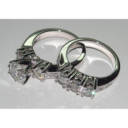 4 Carat Diamond Engagement Ring Set White Gold